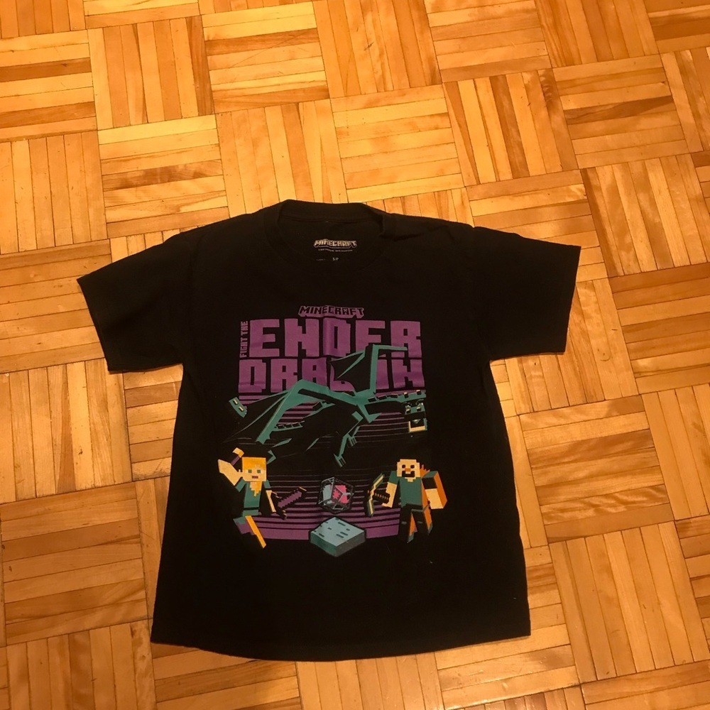 Minecraft Ender Dragon Black Kids T-Shirt​​